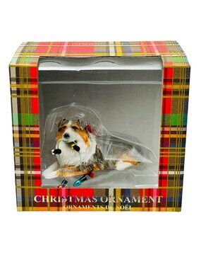 Sandicast Australian Shepherd Dog Figurine Christmas Ornament XSO15701 Hand-Pain